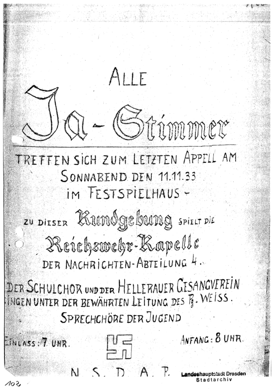 Appell Ja Stimmer Stadtarchiv Dresden  9.1.36 Nr. 8